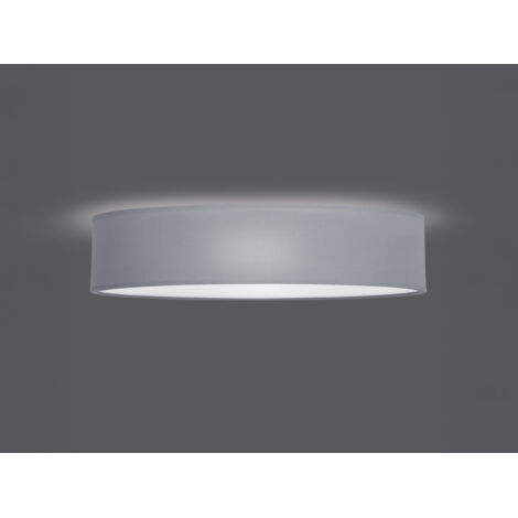 LED Deckenleuchte Stoff Grau / Abdeckung satiniert, Ø 50cm