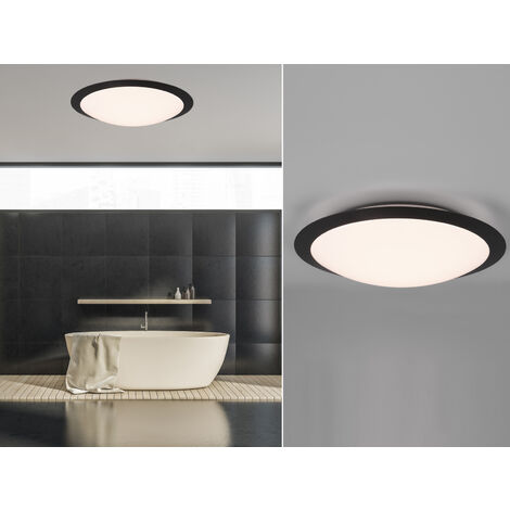 LED Deckenleuchte UMBERTO in Schwarz IP44 Badlampe, Ø 42cm