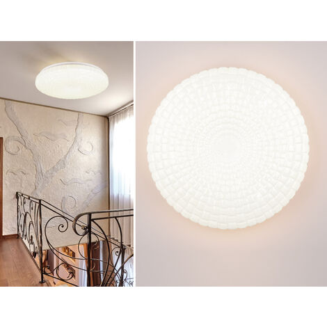LED Deckenleuchte VEGA Weiß Sternenhimmel Effekt, Ø 33cm