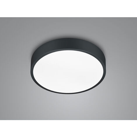 LED Deckenleuchte WACO in Schwarz matt extern dimmbar flach, Ø 31cm