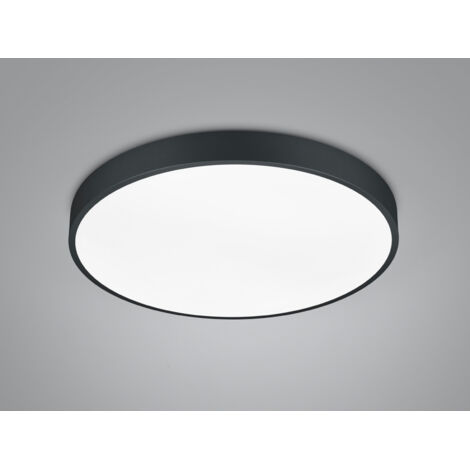 LED Deckenleuchte WACO in Schwarz matt extern dimmbar flach, Ø 49cm