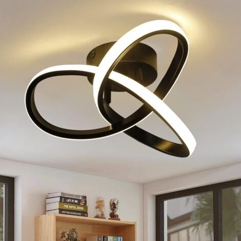 LED Deckenleuchte Warmweiß Deckenlampe -GBLY 19W Schwarz Flurlampe Modern Küchenlampe Klein Geometrie Design Schlafzimmerlampe 3000K für Kinderzimmer Wohnzimmer Schlafzimmer Flur Küche Büro