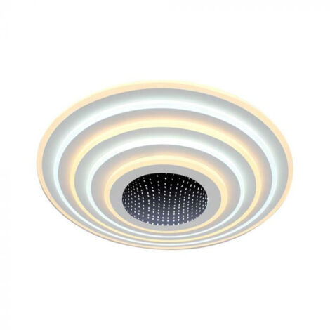 LED Deckenleuchte Wohnzimmerlampe Stahl Weiß Farbwechsel Fernbedienung D 50 cm
