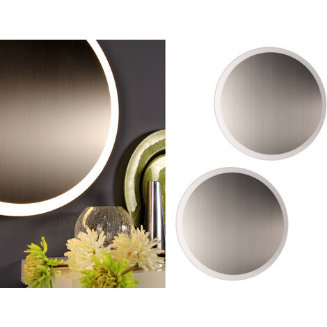 LED Deckenleuchten - 2er SET für Wand & Decke, Spiegel Design in Silber, Ø 50cm