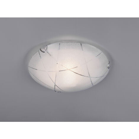 LED Deckenschale Glas Lampenschirm mit Streifendekor Ø 40cm