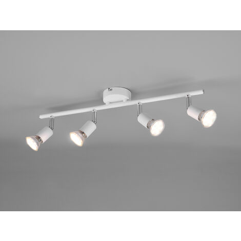 LED Deckenstrahler 4-flammig Metall Weiß, Breite 50cm