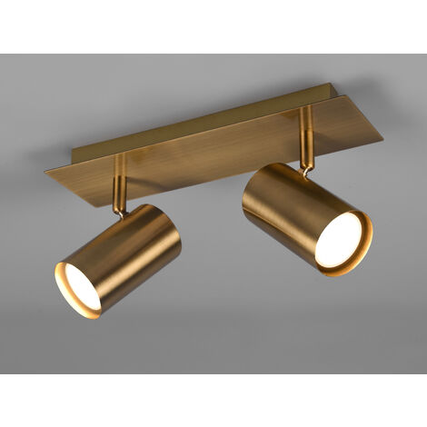 LED Deckenstrahler Altmessing 2-flammig, Breite 30cm