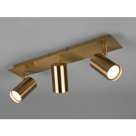 LED Deckenstrahler Altmessing 3-flammig, Breite 48cm