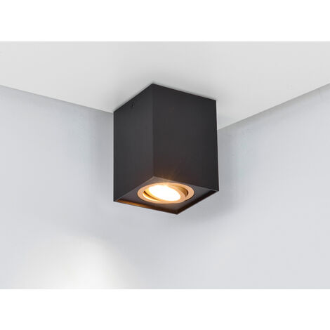 LED Deckenstrahler eckig Schwarz Gold, Breite 9,6cm