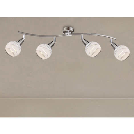 LED Deckenstrahler ELLIOTT 4-flammig, Glasschirme satiniert, Breite 70cm