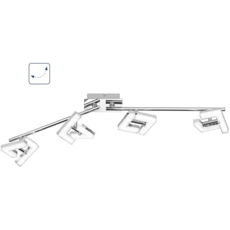 WOFI LED Deckenstrahler LEA 4-flammig Chrom mit Kristalleffekt, Breite 83cm