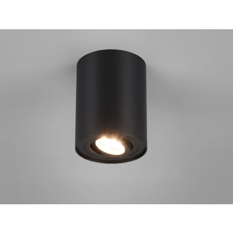 LED Deckenstrahler Schwarz mit schwenkbarem Spot, Ø 9,6cm
