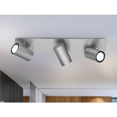 LED Deckenstrahler Silber 3-flammig, Breite 48cm