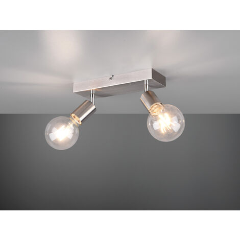 LED Deckenstrahler Silber, Balken 2-flammig dimmbar, Breite 26cm