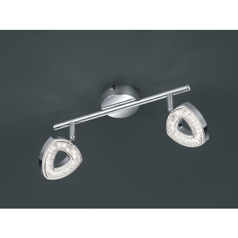LED Deckenstrahler TOURS 2-flammig Silber Chrom, Breite 30cm