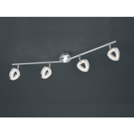 LED Deckenstrahler TOURS 4-flammig Silber Chrom, Breite 80cm