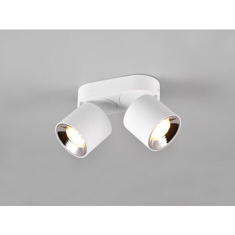 MEINEWUNSCHLEUCHTE LED Deckenstrahler Weiß 2 Spots schwenkbar dimmbar, Breite 18cm