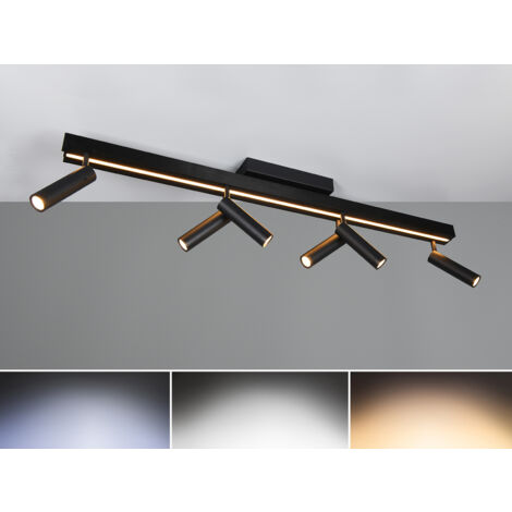 LED Deckenstrahler ZENO ausziehbar mit 6 Spots Schwarz, max. Breite 180cm