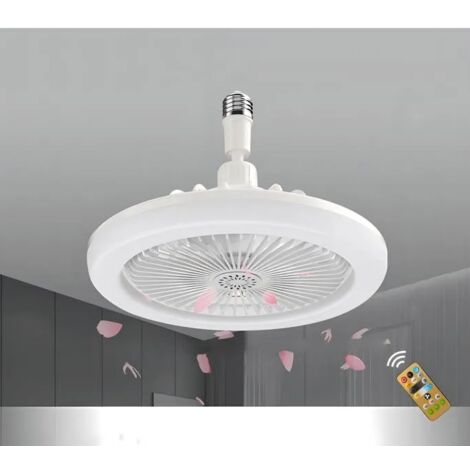 LED-Deckenventilator, 3-Gang-Mini-Ventilator mit dimmbarer 3-Farben-Beleuchtung, Weiß
