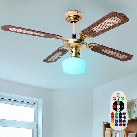 RGB LED Decken Ventilator Beleuchtung dimmbar Raum Kühler Lüfter FERNBEDIENUNG