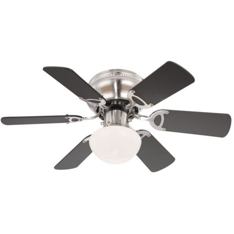 LED Deckenventilator Ventilator Wohnzimmerlampe Dimmbar Braun Glas H 28 cm