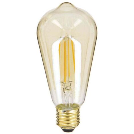 LED déco Edison Vintage au verre ambré, XU, Culot E27, 7W cons. (50W eq.), 806 lumens, Lumière blanc chaud - KZQ