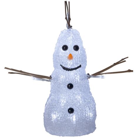LED Deko-Schneemann ,Crystaline', indoor, Batterien + Timer, kaltweiß, H 26cm