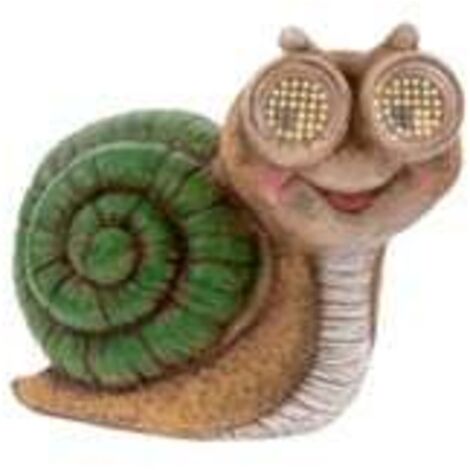 LED Dekofigur Solar Schnecke Rolling Eyes 21–26 cm warmweiß beige-grün