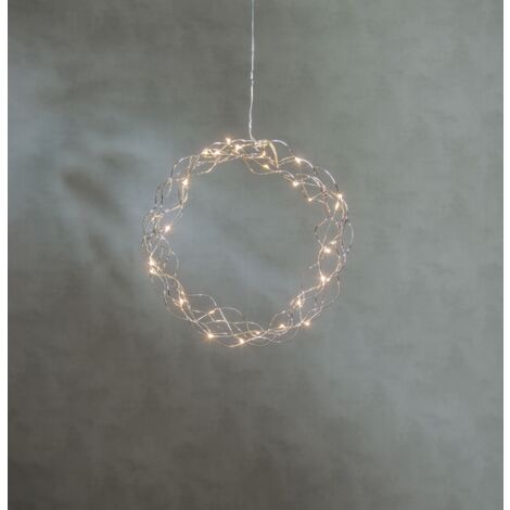 LED-Dekoleuchte ca. 30x30cm, 30 warmweiße LED, Metall, chromfarben
