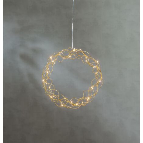 LED-Dekoleuchte Curly Dewdrops, Metall, messingfarben