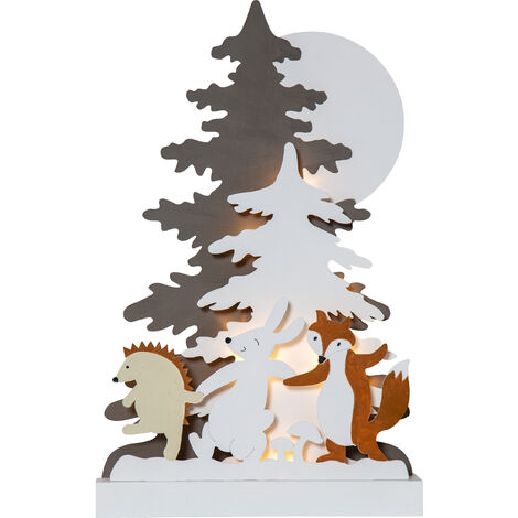 LED-Dekoleuchte -Forest Friends', Batterie, Holz, Tiermotive, 44cm