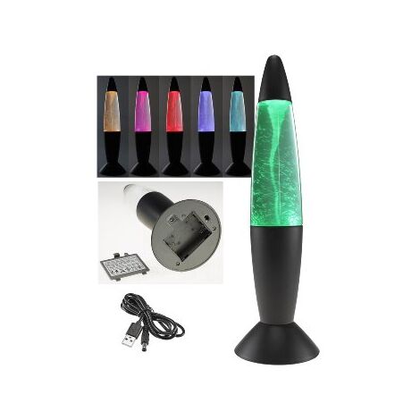 LED Dekoleuchte TORNADO, 37cm Farbwechsel, 5V/ Batterie, Schwarz