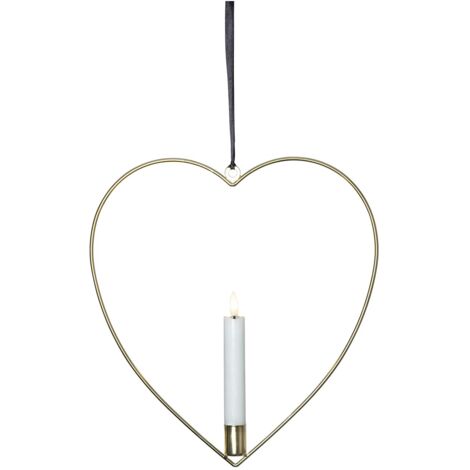 LED-Dekoration ,Flamme Heart' mit Herz-Rahmen, Batterie + Timer, flackernd, warmweiß, H 28cm