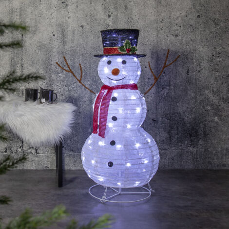 LED-Dekoration "Tecidy", Schneemann, ca. 73x90 cm