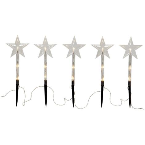 LED-Dekostab 'Wandy', 3 Sterne,je 5 warmwhite LED,