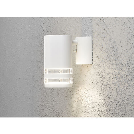 LED Design Außenwandleuchte Downlight aus Aluminium Höhe 15,5cm, Weiß