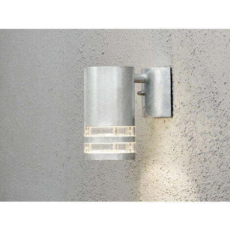 LED Design Außenwandleuchte Downlight aus Stahl Höhe 15,5cm, Silber