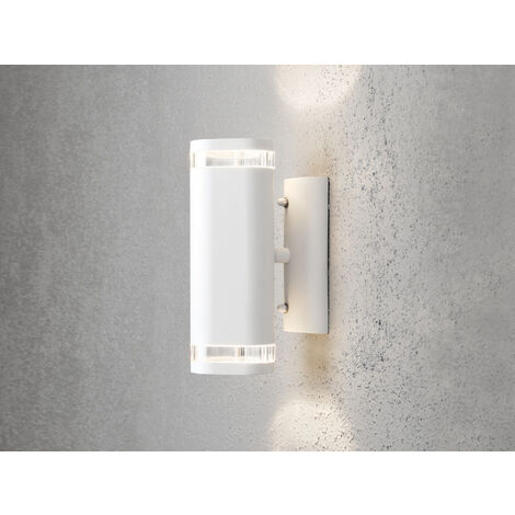 LED Design Außenwandleuchte Up-Down Höhe 24cm aus Aluminium, Weiß