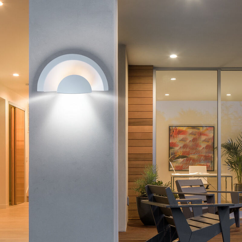 Image of Etc-shop - Lampada da parete lampada da parete lampada da esterno casa parete ingresso, IP44, acciaio zincato vetro bianco, 1x led 3W 280Lm 3000K,