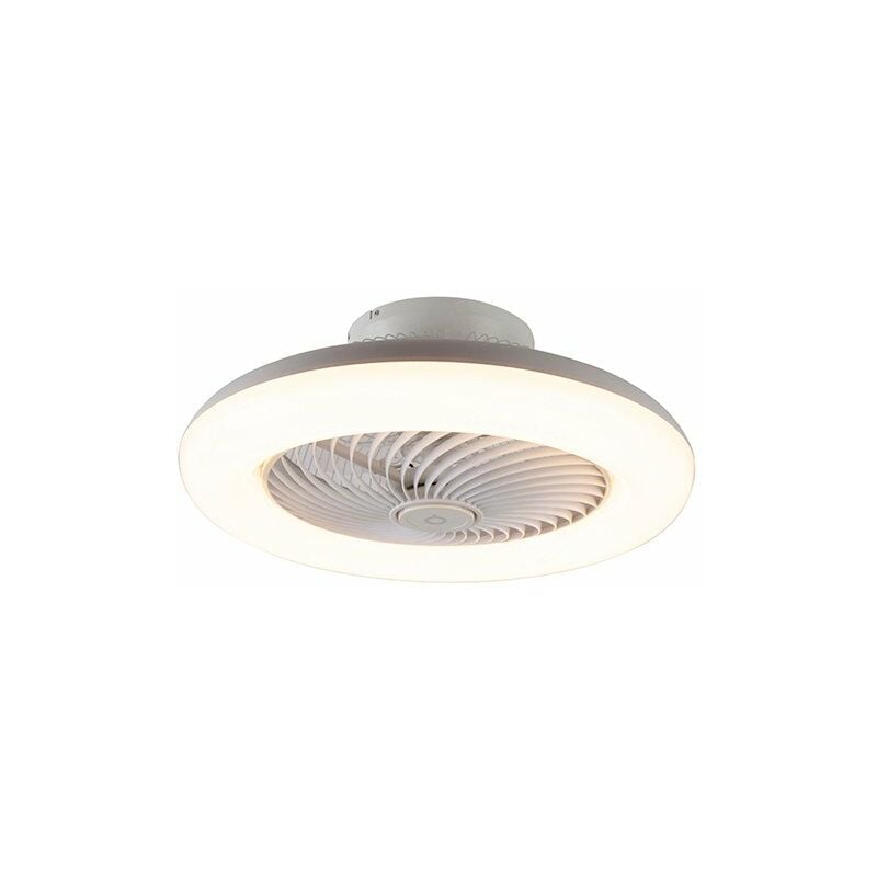 Qazqa - clima - led Dimmable Ventilateur de plafond variateur inclus - 1 lumière - ø 55 cm - Blanc - Design - éclairage intérieur - Salon i Chambre i