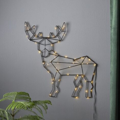 LED-Design-Rentier "Cupid", schwarz, 49 cm