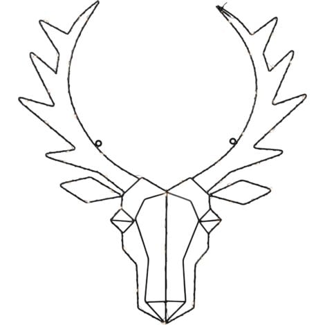 BEST SEASON LED-Design-Rentierkopf "Cupid", schwarz, 57 cm