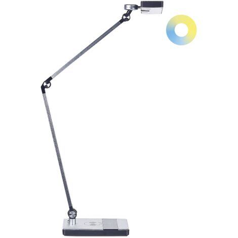LED Desk Lamp LACERTA with Wireless Charger Metal Silver