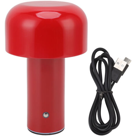 LED Desk Lamp Mushroom Design USB Charging 3 Color Temperature Touch Table Light for Restaurant Study Red