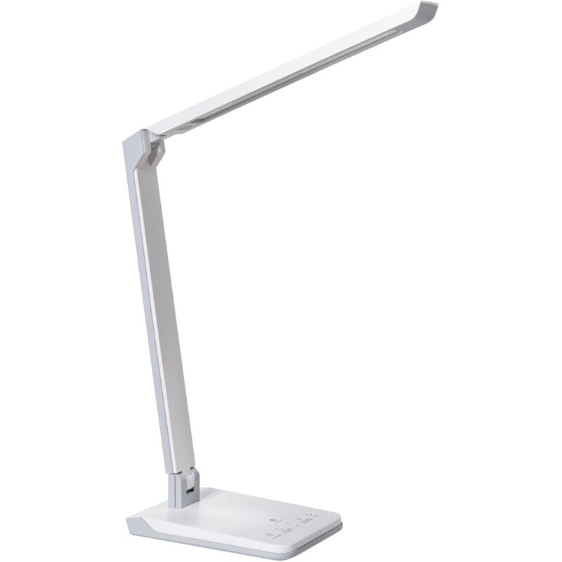 LED Desk Lamp White Synthetic Material Adjustable Light Brightness and Colour Dimmer Home Office PICTOR