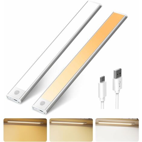 Accwork Reglette LED Rechargeable USB 23cm/1500mAh/135 Lumen, Sans Fil  Lampe LED Cuisine sous Meuble avec Detecteur de Mouvement Interieur pour  Placard Escalier Cuisine (2 Pièce) : : Luminaires et Éclairage