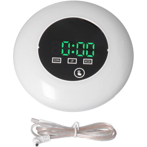 LED Digital Alarm Clock Mirror Clock Thermometer Clock 7 Color Electronic Clock for Bedroom OfficeGreen Word