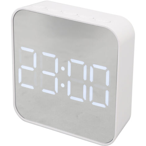 LED Digital Clock 2 Alarm Settings Multifunctional Small Electronic Alarm Clock with Temp Date Display for Bedroom Office White