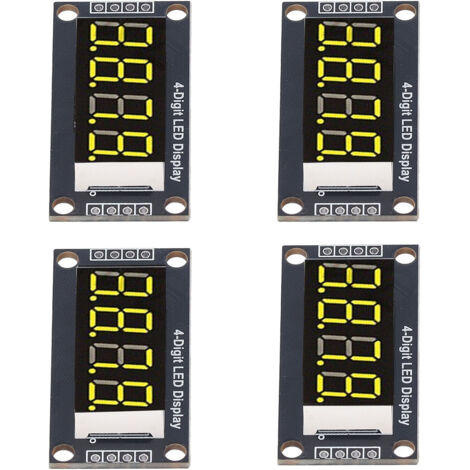 LED-Digitalröhrenanzeigemodule, 4-stellig, 7-Segment, 0,36 Zoll, mit TM1637-Treiberchip, gelbe Farbe, MRA110C