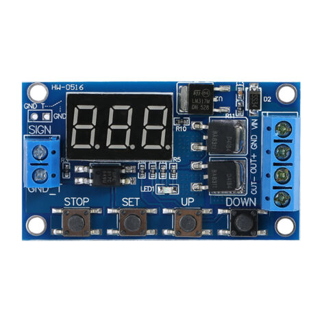 LED-Digitaltimer mit Relais, Zeitzyklussteuerung 5–36 V DC
